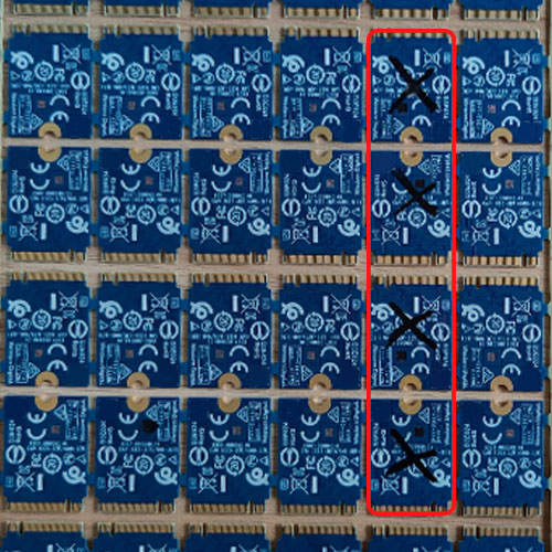 激光打叉涂黑機(jī)應(yīng)用效果圖